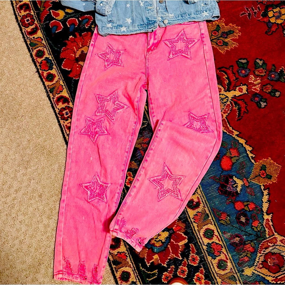 Pink Star Denim Jeans